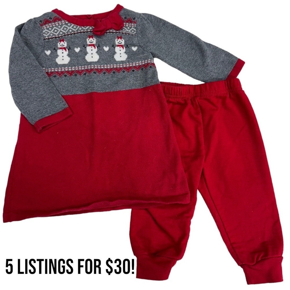 Baby Girl Christmas 12 Month matching outfit set